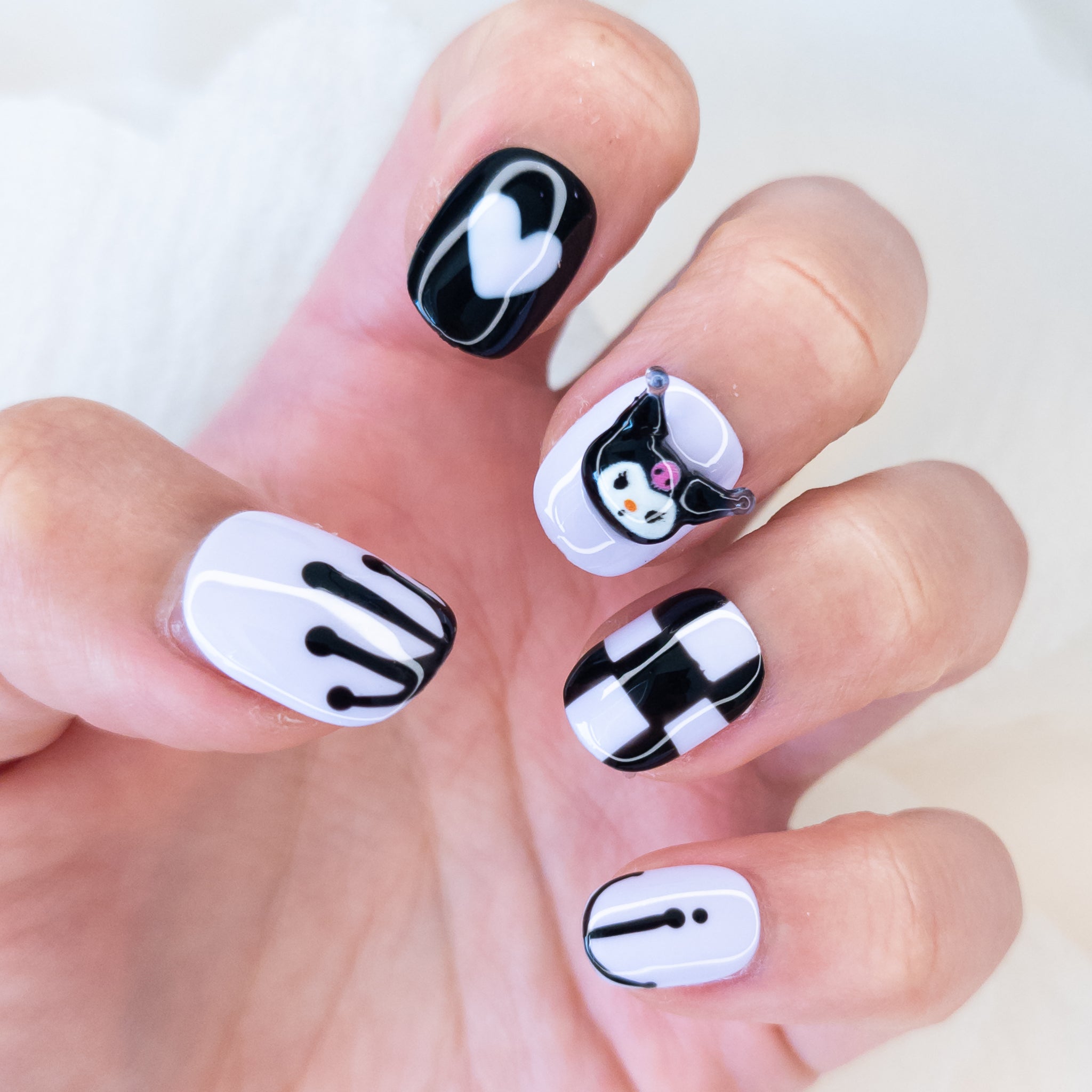 Monochrome Kitty & Checkerboard