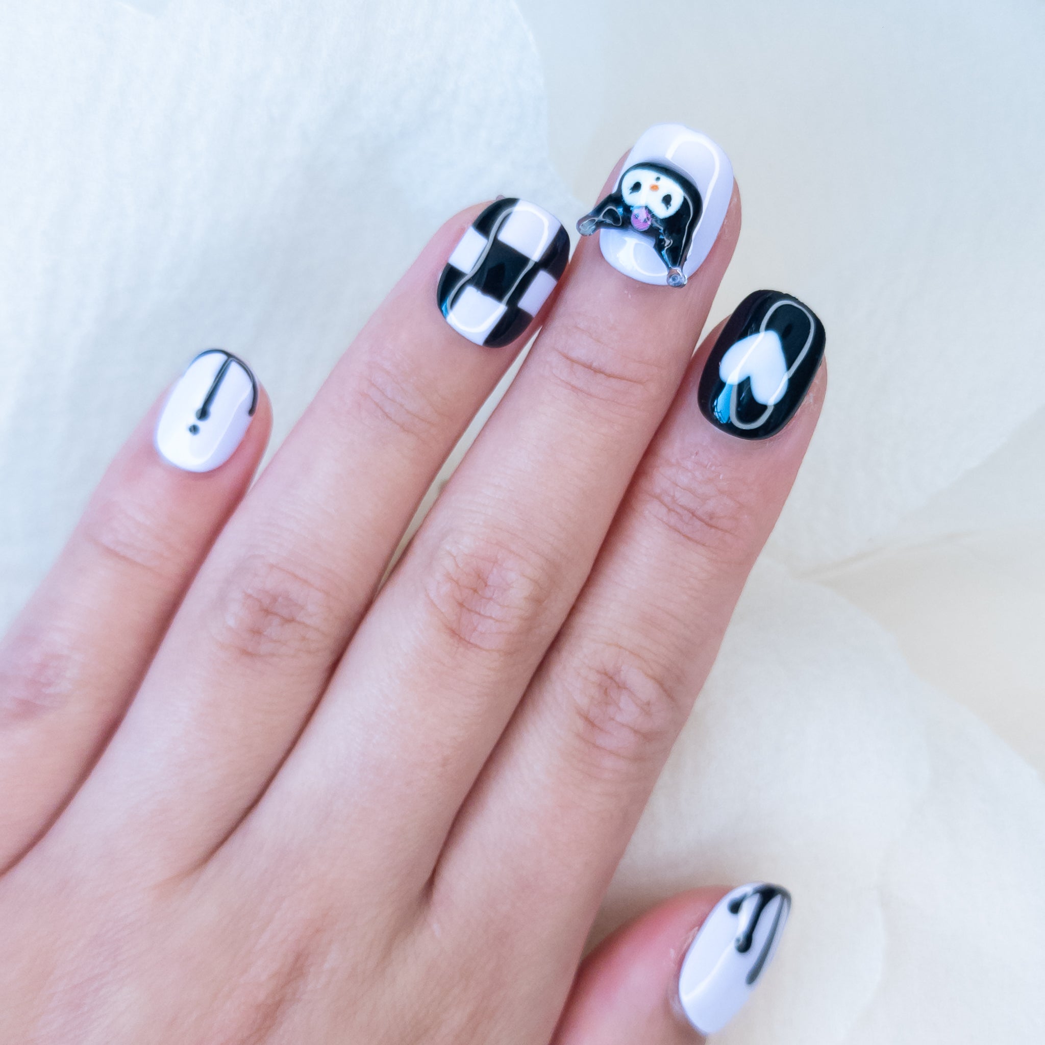 Monochrome Kitty & Checkerboard