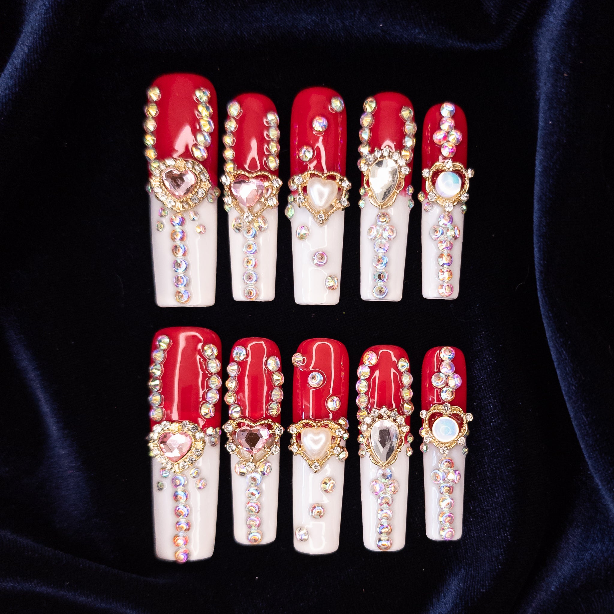 Red Heart Diamond Long Square Pipe