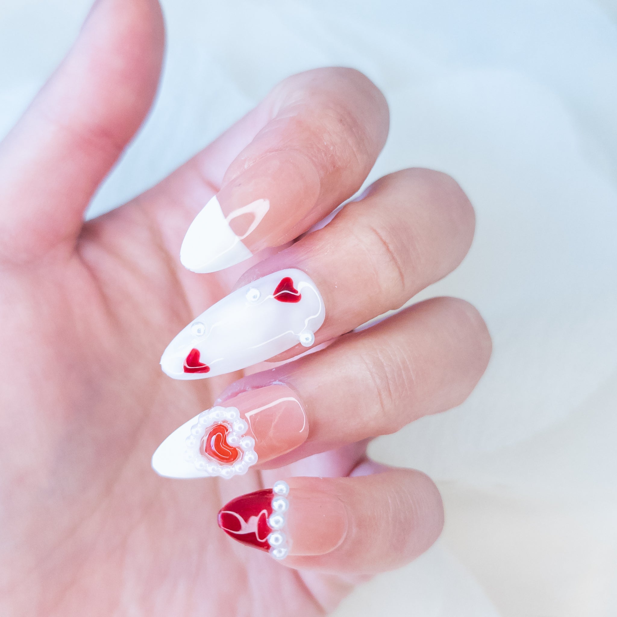 Valentine’s Heart French Tip