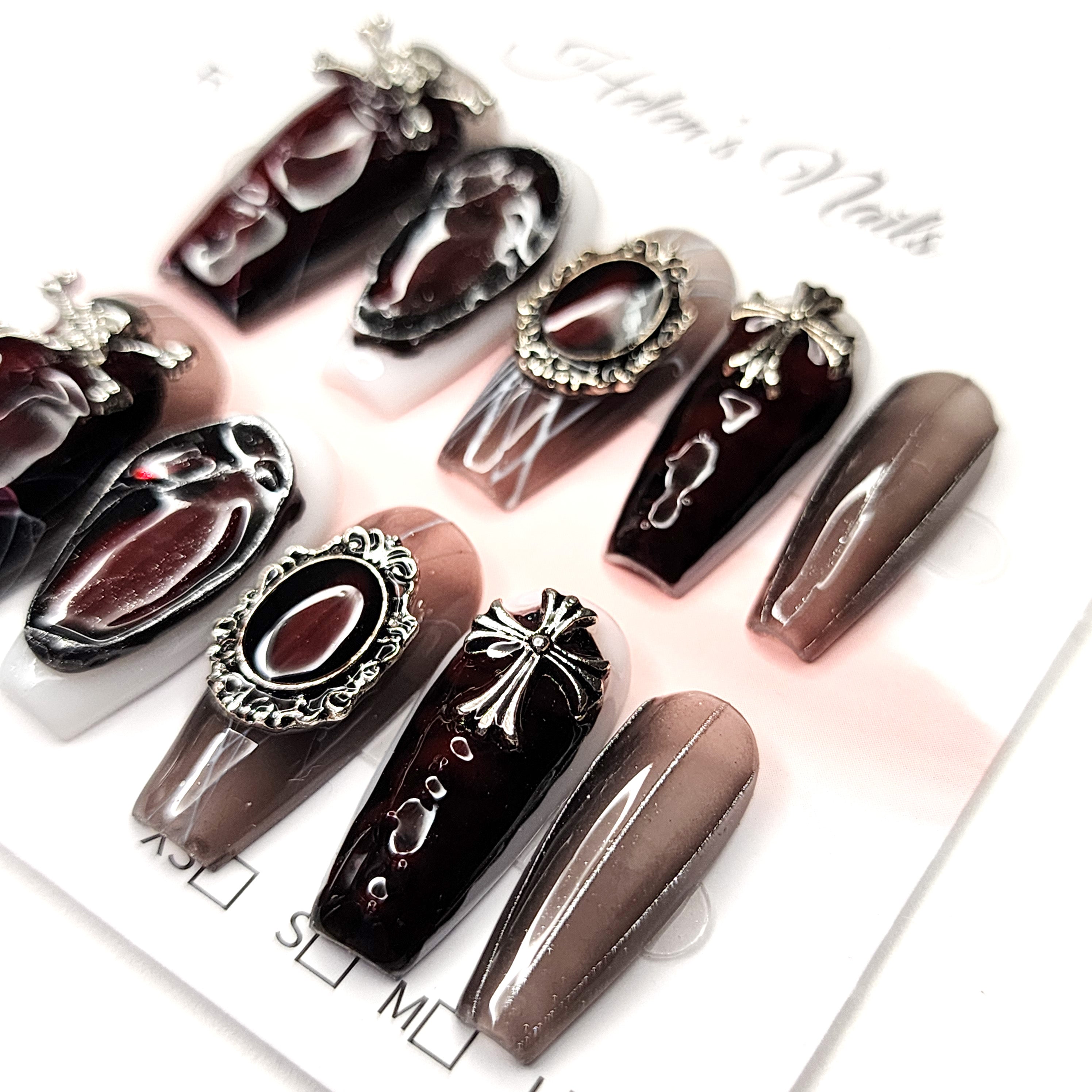 Gothic Marbled Jewel Accents