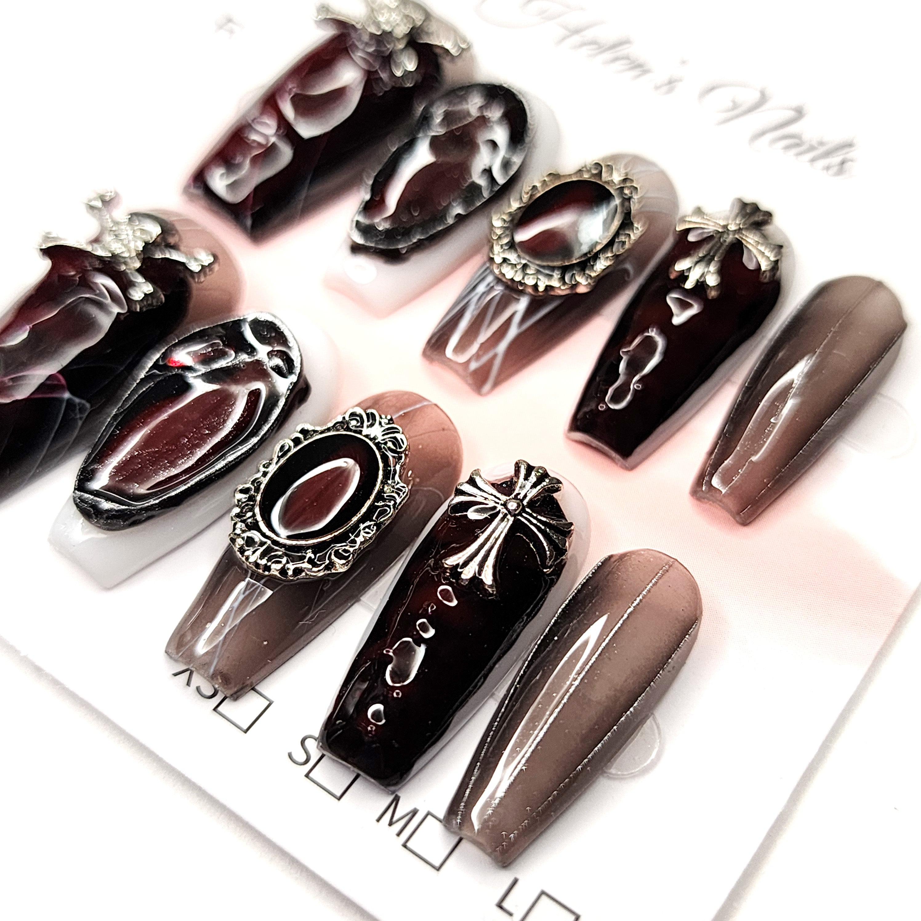 Gothic Marbled Jewel Accents