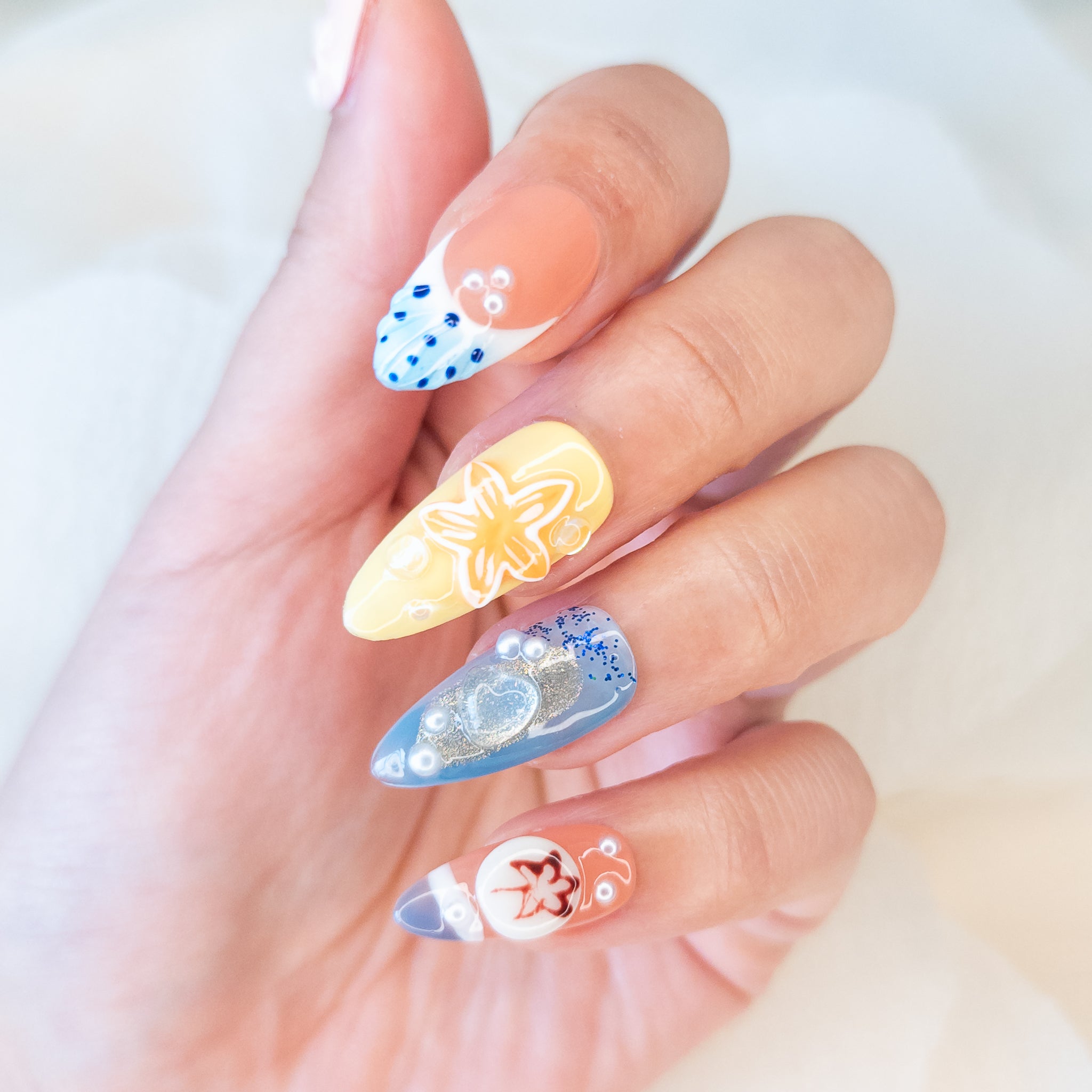 Tropical Hibiscus & Wave Drip Set