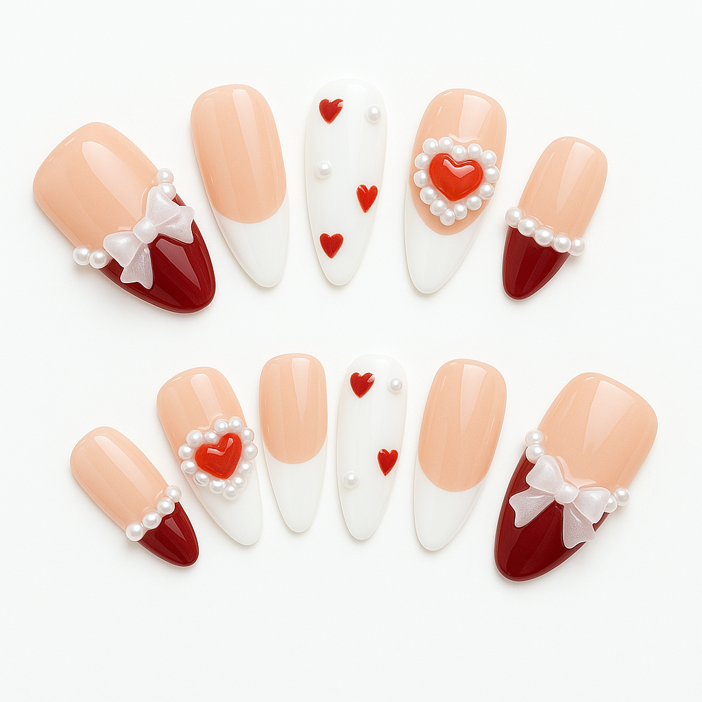 Valentine’s Heart French Tip